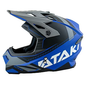 Шлем кроссовый ATAKI JK801 Valor (син/сер мат, S)