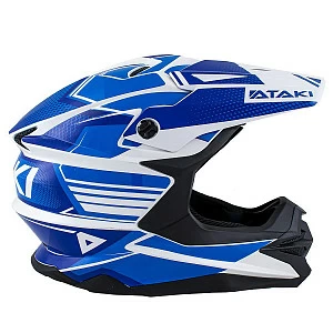Шлем кроссовый ATAKI JK801A Legacy (син/бел глянц, S)