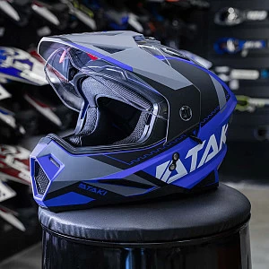 Шлем мотард ATAKI JK802 Splash (син/сер мат, S)
