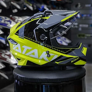 Шлем мотард ATAKI JK802 Valor (кисл желт/сер глянц, S)